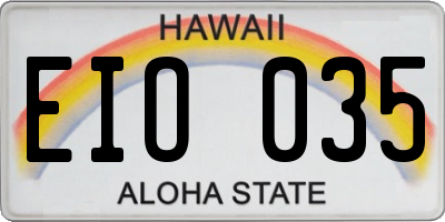 HI license plate EIO035