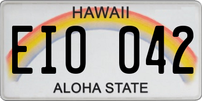 HI license plate EIO042