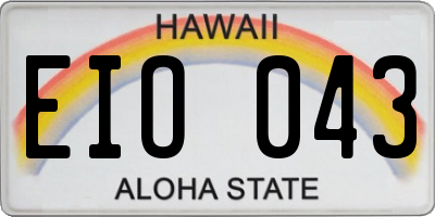 HI license plate EIO043