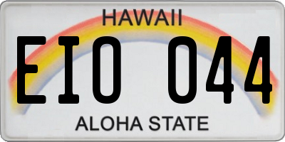 HI license plate EIO044