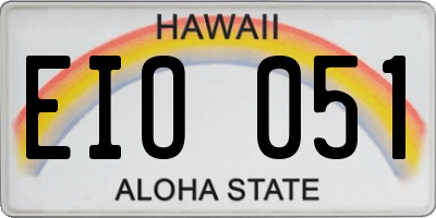 HI license plate EIO051