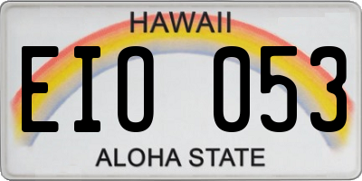 HI license plate EIO053
