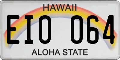 HI license plate EIO064