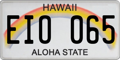 HI license plate EIO065