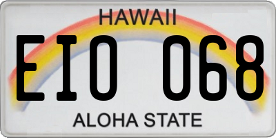 HI license plate EIO068
