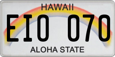 HI license plate EIO070