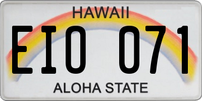 HI license plate EIO071