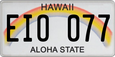 HI license plate EIO077