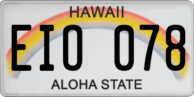 HI license plate EIO078