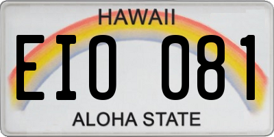 HI license plate EIO081