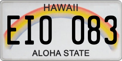 HI license plate EIO083