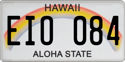 HI license plate EIO084