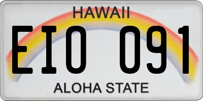 HI license plate EIO091