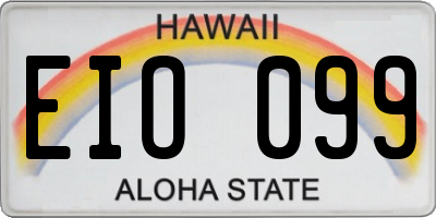 HI license plate EIO099
