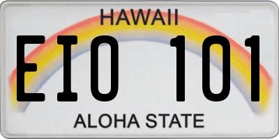 HI license plate EIO101