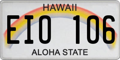 HI license plate EIO106