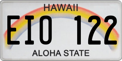 HI license plate EIO122