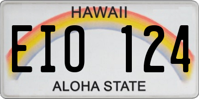HI license plate EIO124