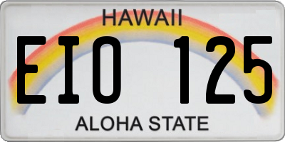HI license plate EIO125