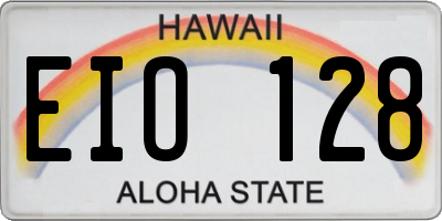 HI license plate EIO128