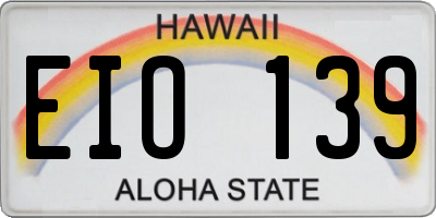 HI license plate EIO139