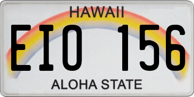 HI license plate EIO156