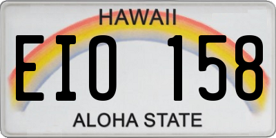 HI license plate EIO158