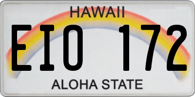 HI license plate EIO172