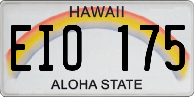 HI license plate EIO175