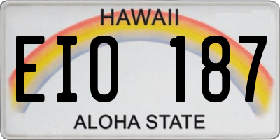 HI license plate EIO187