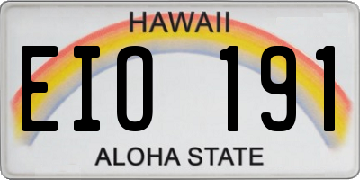 HI license plate EIO191