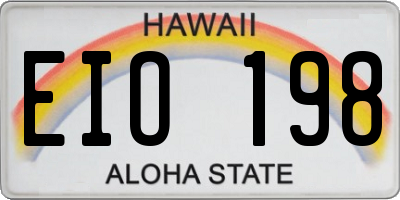 HI license plate EIO198