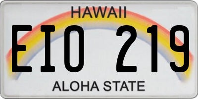 HI license plate EIO219