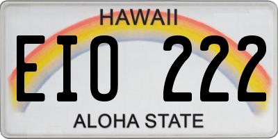 HI license plate EIO222