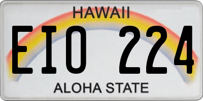 HI license plate EIO224