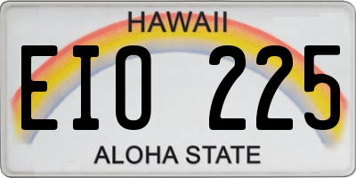 HI license plate EIO225