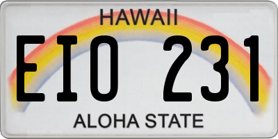 HI license plate EIO231