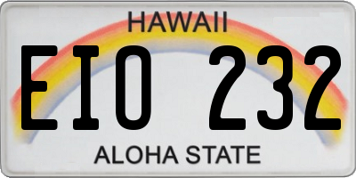 HI license plate EIO232