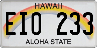 HI license plate EIO233