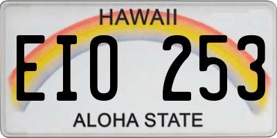 HI license plate EIO253