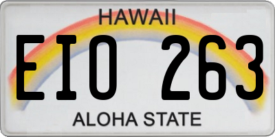 HI license plate EIO263