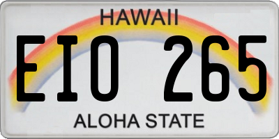 HI license plate EIO265