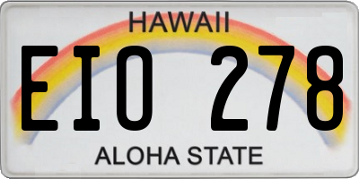 HI license plate EIO278
