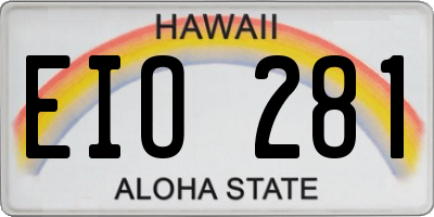 HI license plate EIO281