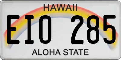 HI license plate EIO285
