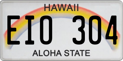 HI license plate EIO304
