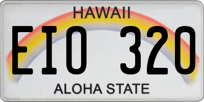 HI license plate EIO320