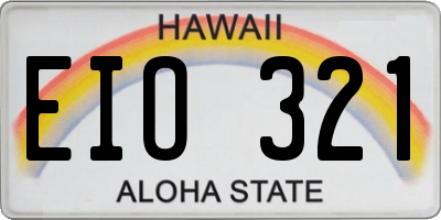 HI license plate EIO321