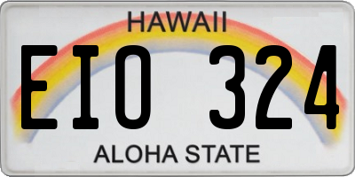 HI license plate EIO324