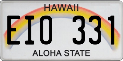 HI license plate EIO331
